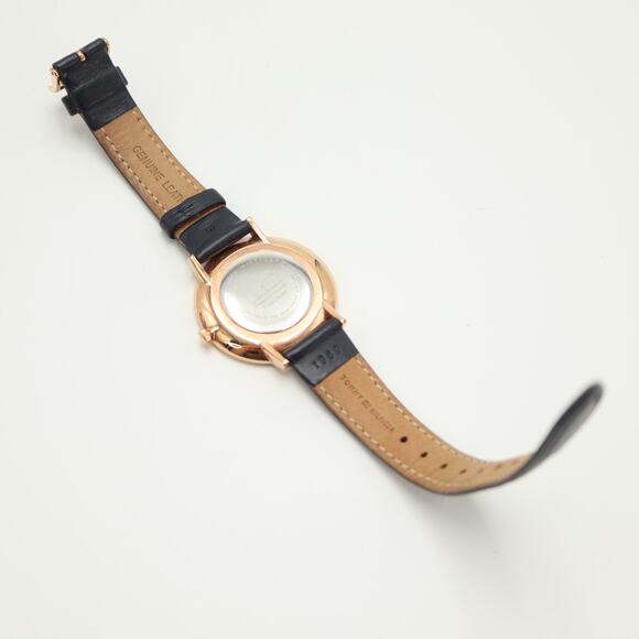 Tommy Hilfiger Womens Rose Gold Tone Slim 35mm Watch Blue Leather w New Battery main image 10